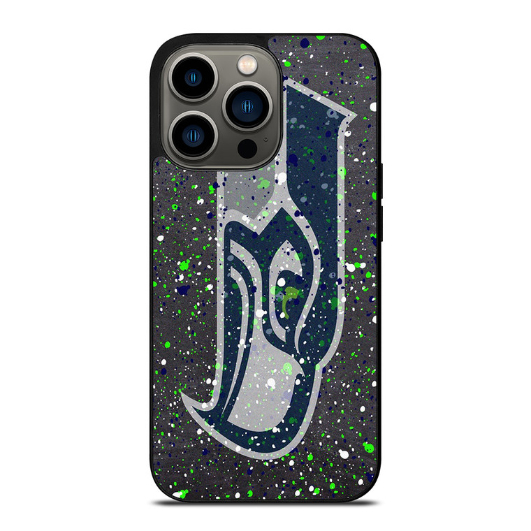 SEATTLE SEAHAWKS SPLASHED LOGO iPhone 13 Pro Case Cover