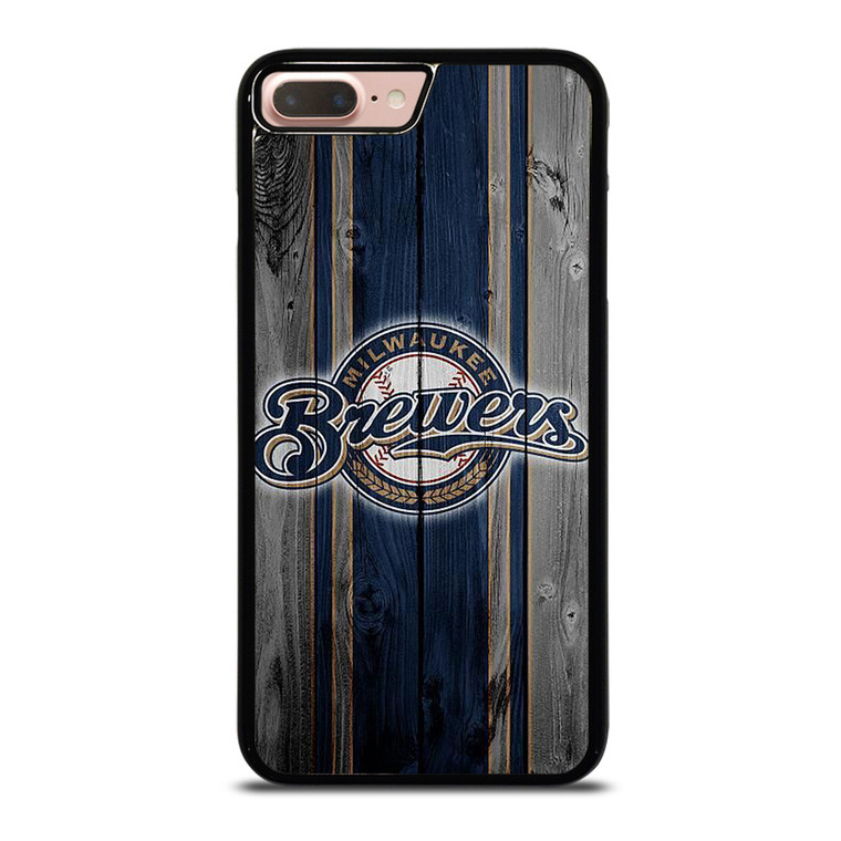 MILWAUKEE BREWERS BASEBALL WOODEN LOGO iPhone 7 / 8 Plus Case Cover