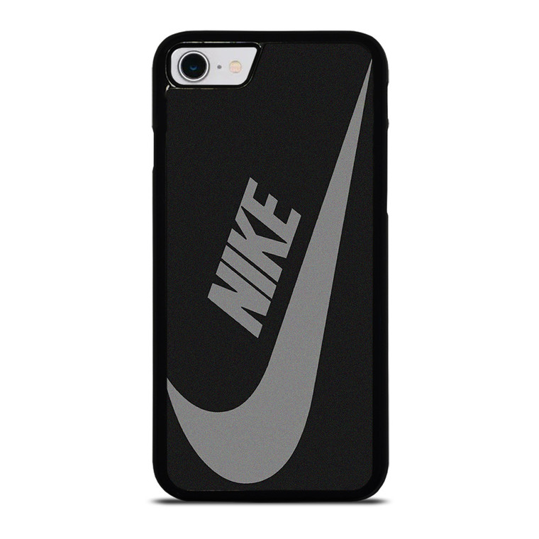 NIKE GREY BLACK LOGO iPhone SE 2022 Case Cover