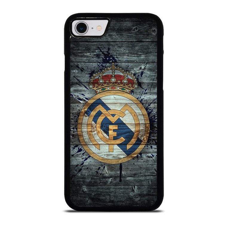 REAL MADRID FOOTBALL WOOD LOGO iPhone SE 2022 Case Cover