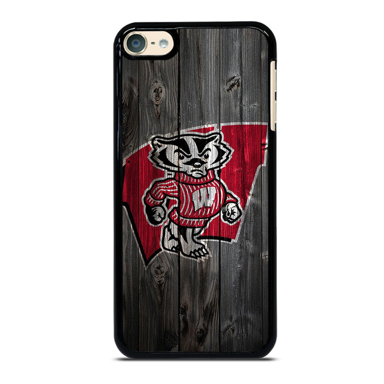 WISCONSIN BADGERS WOOD LOGO iPod 6 Case Cover