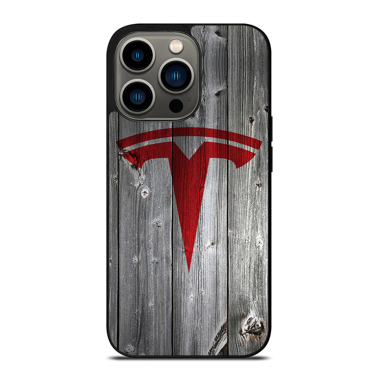 TESLA WOODEN LOGO iPhone 13 Pro Case Cover