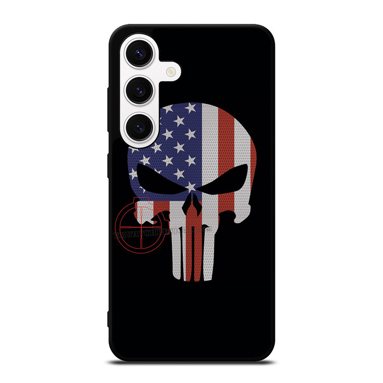 AMERICAN FLAG PUNISHER   Samsung Galaxy S24 Case Cover AMERICAN FLAG PUNISHER   Samsung Galaxy S24 Case Cover