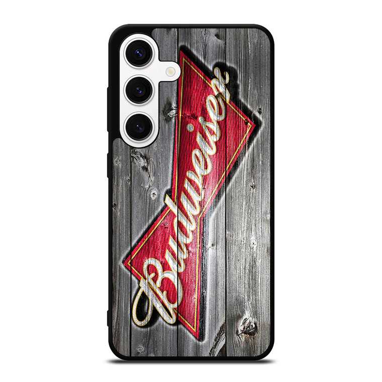 BUDWEISER BEER WOOD LOGO   Samsung Galaxy S24 Case Cover