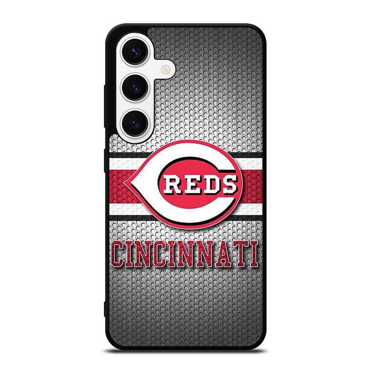 CINCINNATI RED BASEBALL METAL LOGO   Samsung Galaxy S24 Case Cover