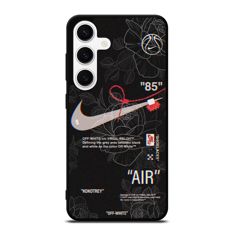 NIKE OFF WHITE FLORAL LOGO Samsung Galaxy S24 Case Cover