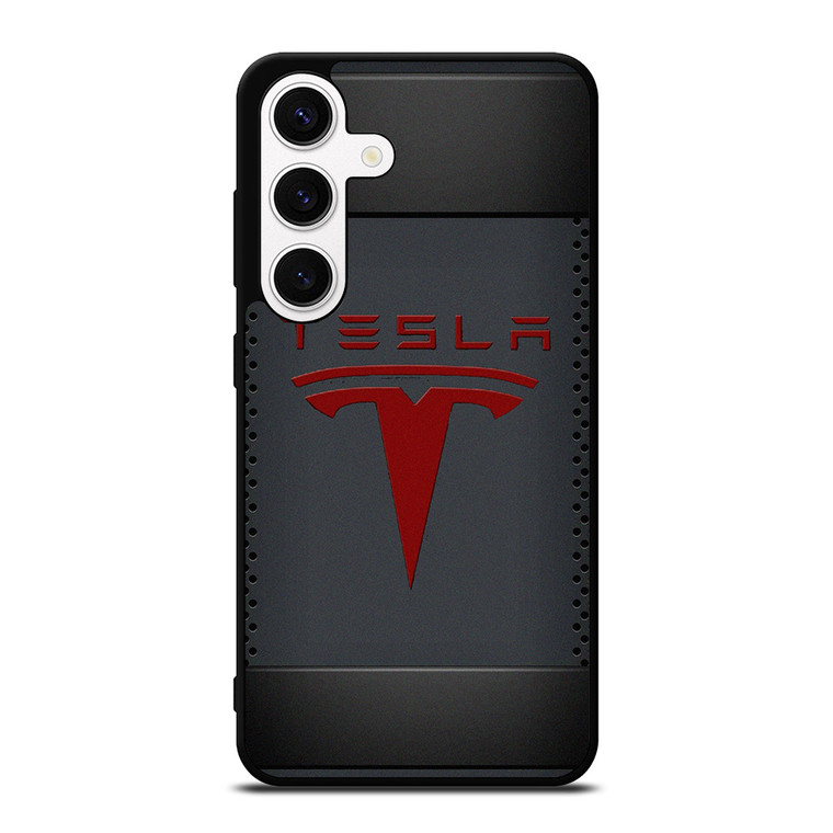 TESLA METAL CARBON LOGO Samsung Galaxy S24 Case Cover