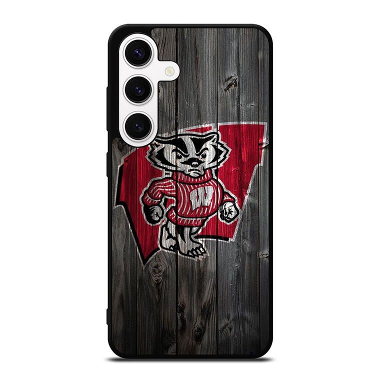 WISCONSIN BADGERS WOOD LOGO Samsung Galaxy S24 Case Cover