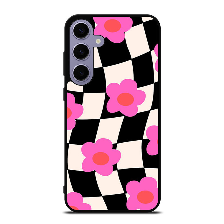 CHECKERED AESTHETIC DAISY FLOWER  Samsung Galaxy S24 Plus Case Cover