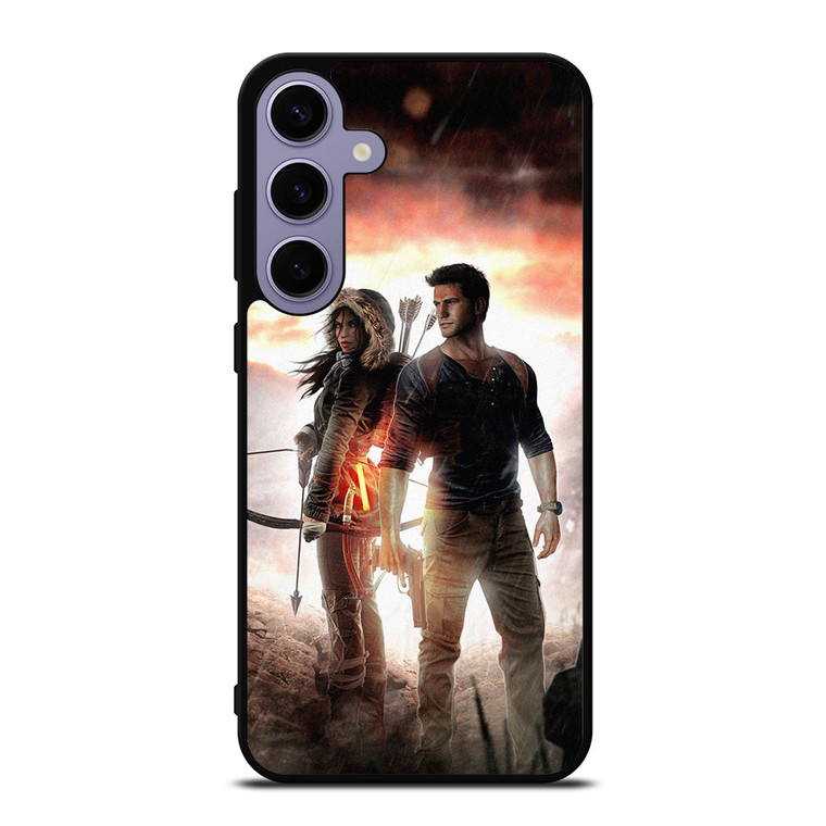 NATHAN DRAKE AND LARA CROFT UNCHARTED GAMES  Samsung Galaxy S24 Plus Case Cover NATHAN DRAKE AND LARA CROFT UNCHARTED GAMES  Samsung Galaxy S24 Plus Case Cover