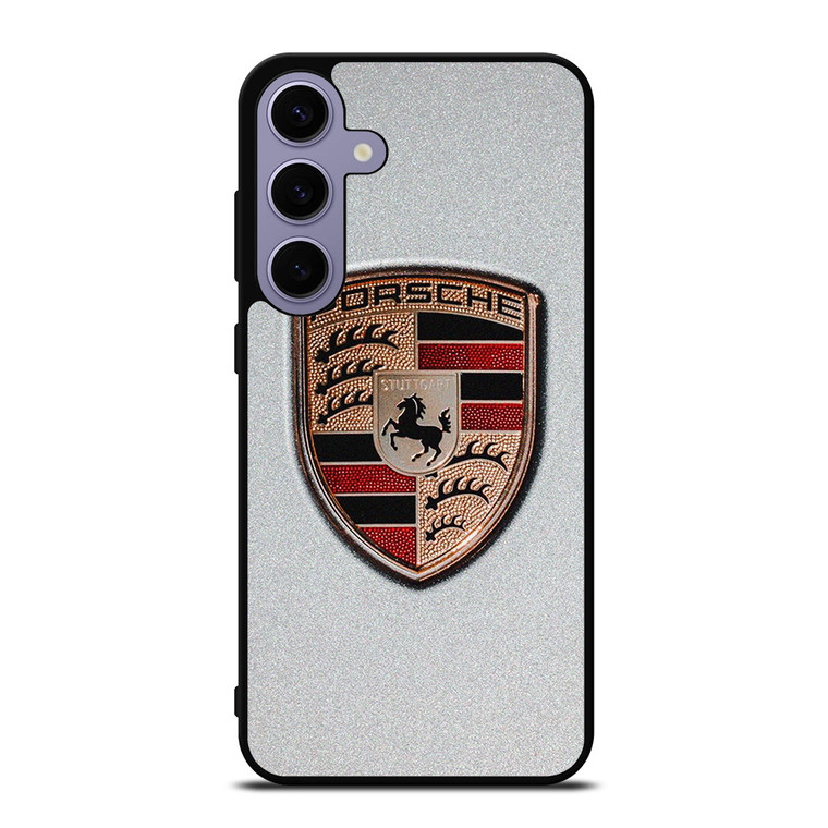 PORSCHE SILVER METAL EMBLEM  Samsung Galaxy S24 Plus Case Cover