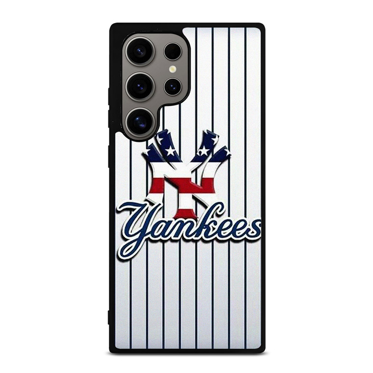 NEW YORK YANKEES USA FLAG STRIPE LOGO Samsung Galaxy S24 Ultra Case Cover
