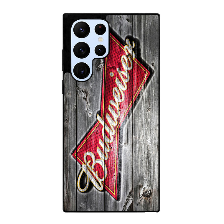 BUDWEISER BEER WOOD LOGO  Samsung Galaxy S22 Ultra Case Cover