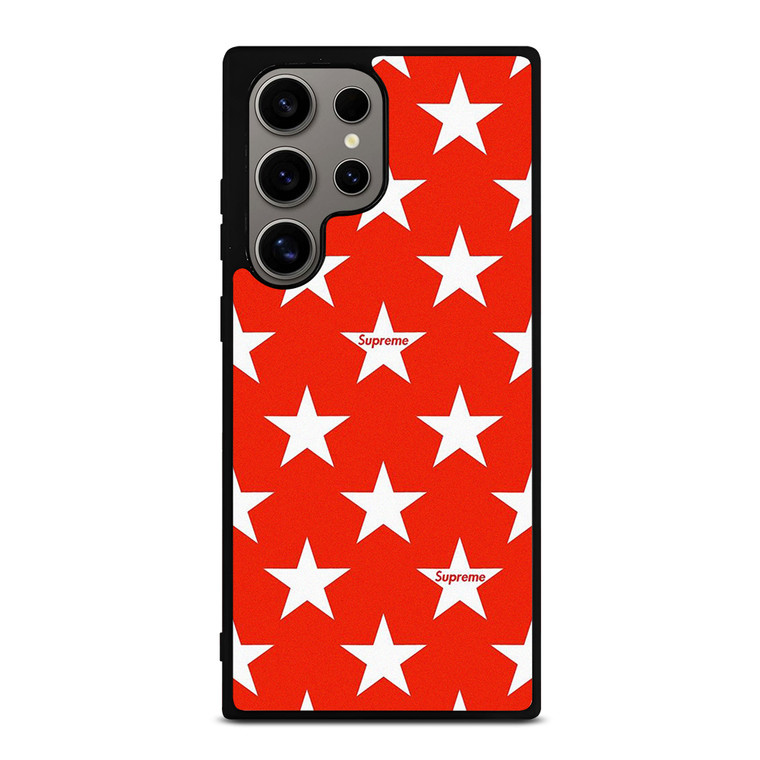 SUPREME STARS PATTERN RED Samsung Galaxy S24 Ultra Case Cover