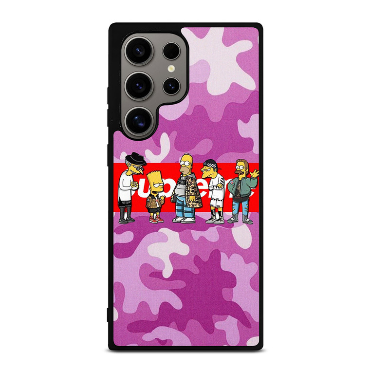 SUPREME THE SIMPSONS CAMO PURPLE Samsung Galaxy S24 Ultra Case Cover