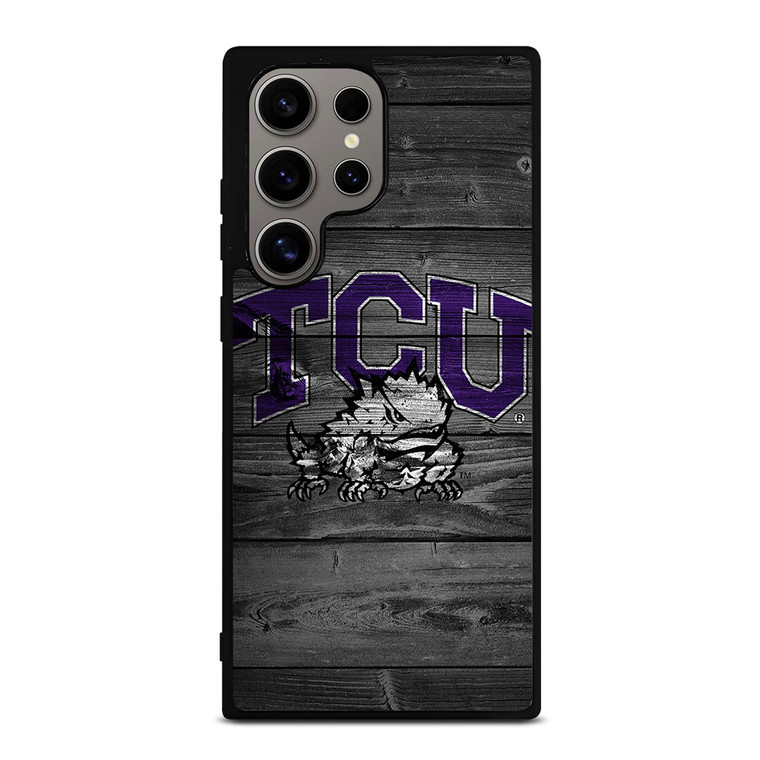 TCU HORNED FROGS FOOTBALL WOOD LOGO Samsung Galaxy S24 Ultra Case Cover