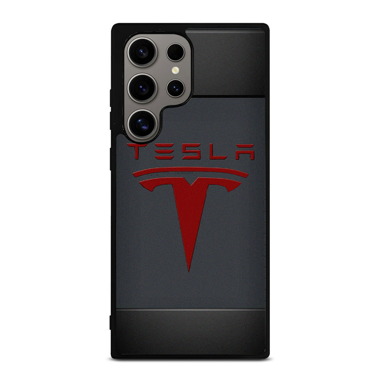 TESLA METAL CARBON LOGO Samsung Galaxy S24 Ultra Case Cover