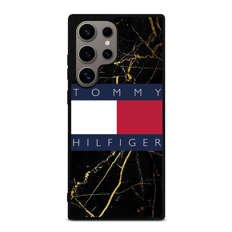 TOMMY HILFIGER BLACK GOLD MARBLE Samsung Galaxy S24 Ultra Case Cover