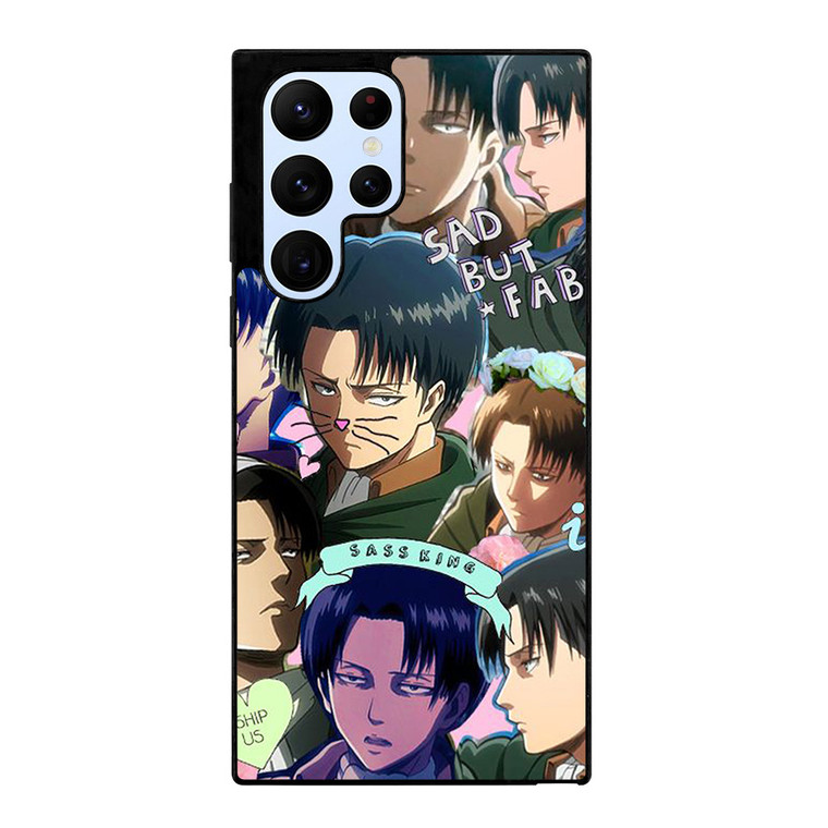 LEVI ACKERMAN ATTACK ON TITANS CUTE ANIME COLLAGE  Samsung Galaxy S22 Ultra Case Cover