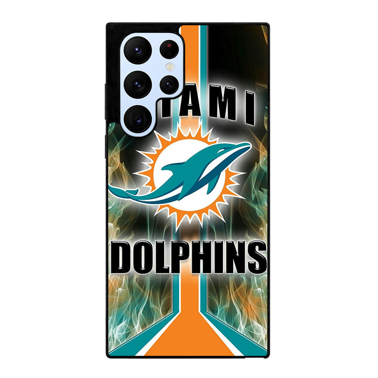 MIAMI DOLPHINS STRIPE NFL LOGO  Samsung Galaxy S22 Ultra Case Cover