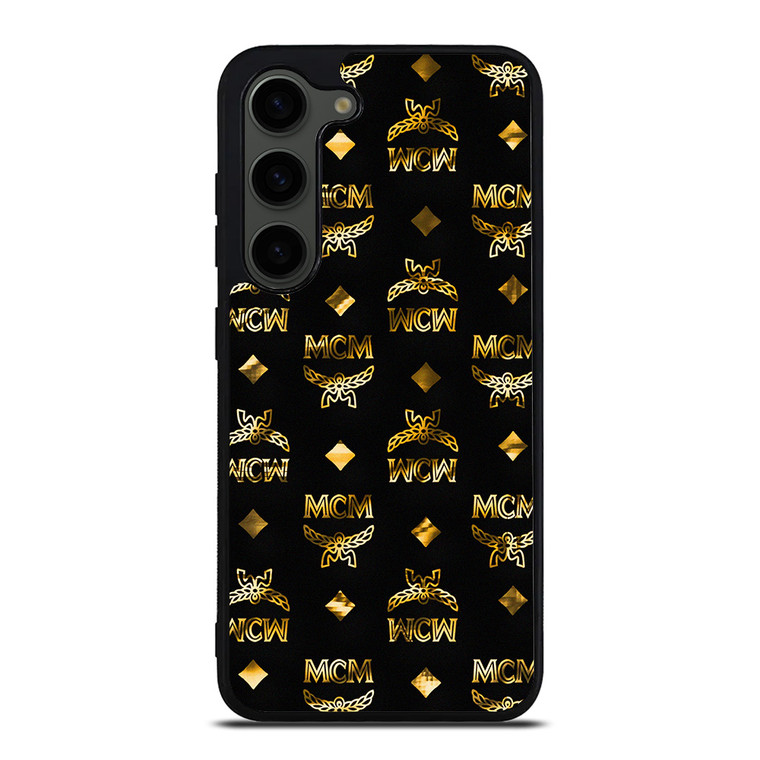 MCM WORLDWIDE BLACK GOLD Samsung Galaxy S23 Plus Case Cover