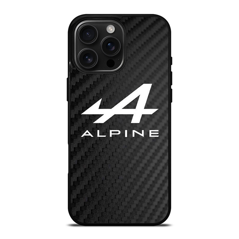 ALPINE LOGO CARBON iPhone 16 Pro Max Case Cover
