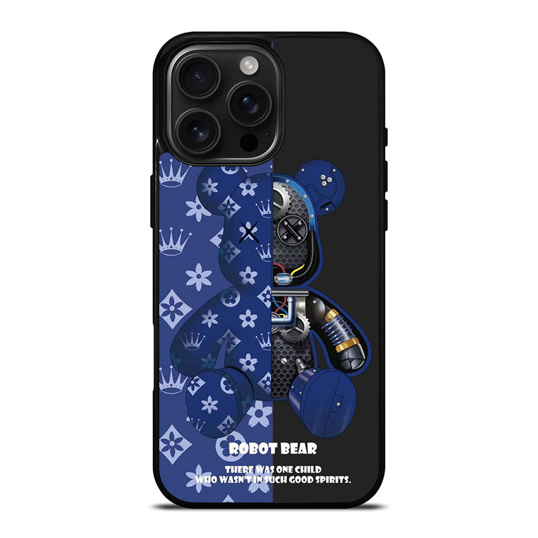 BEAR BRICK KAWS ROBOT BLUE iPhone 16 Pro Max Case Cover