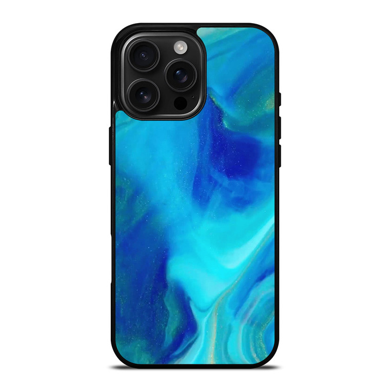 BLUE LIQUID TEXTURE iPhone 16 Pro Max Case Cover