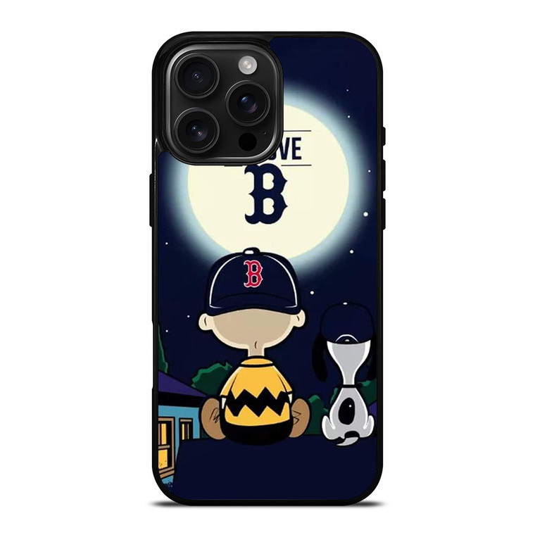 BOSTON RED SOX CHARLIE BROWN SNOOPY iPhone 16 Pro Max Case Cover