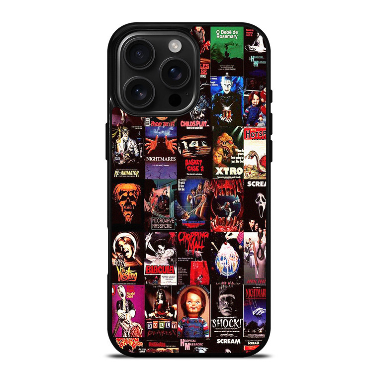 HORROR MOVIES POSTERS COLLAGE iPhone 16 Pro Max Case Cover