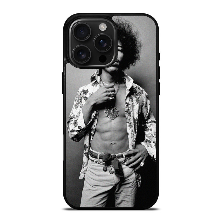JIMI HENDRIX GUITARIST BLACK WHITE iPhone 16 Pro Max Case Cover