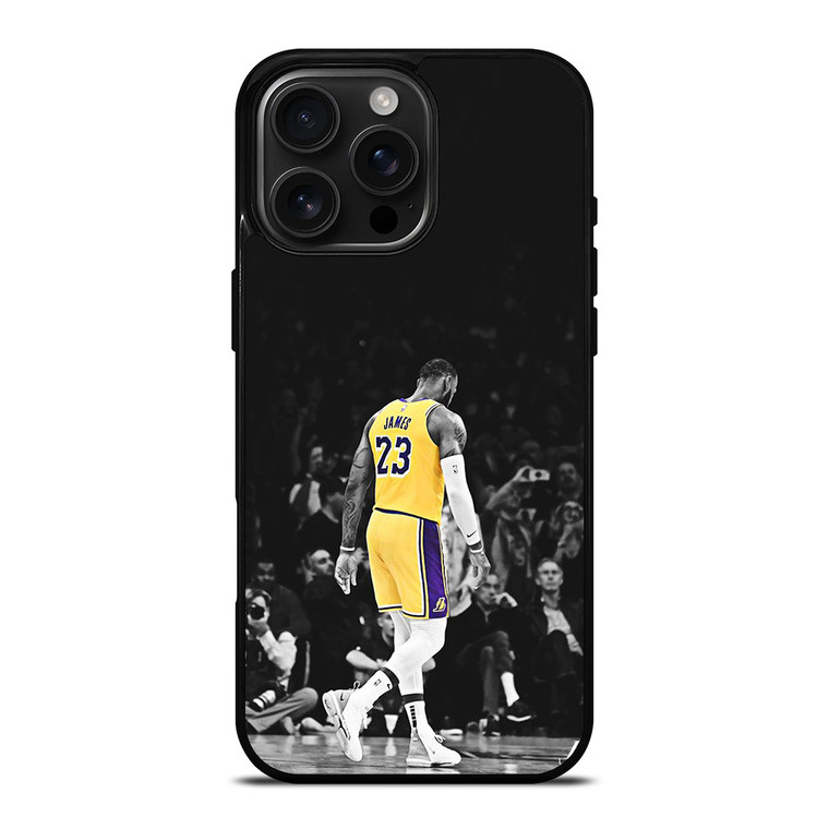 LEBRON JAMES LA LAKERS BLACK WHITE iPhone 16 Pro Max Case Cover