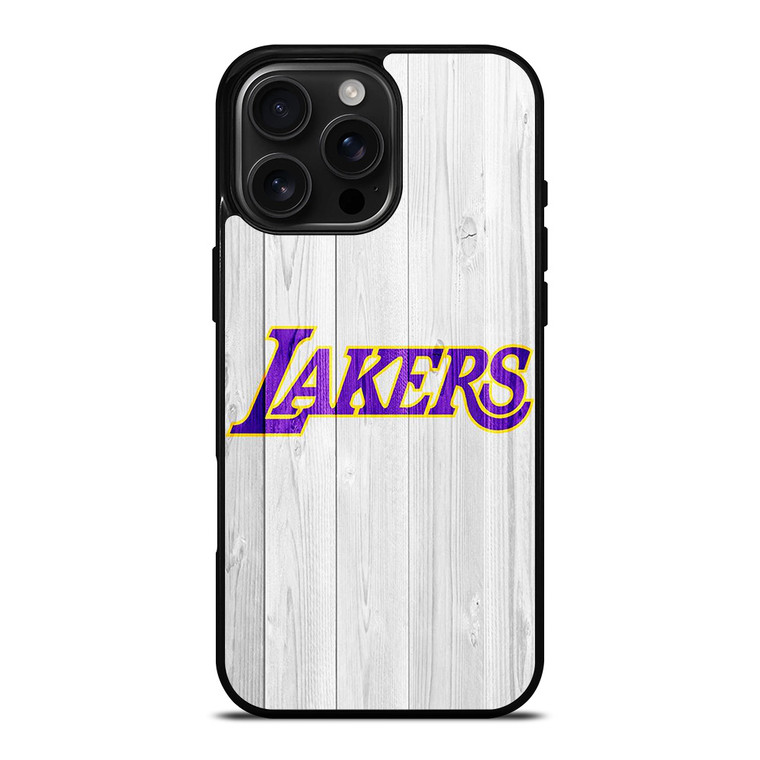 LOS ANGELES LA LAKERS WHITE WOOD iPhone 16 Pro Max Case Cover