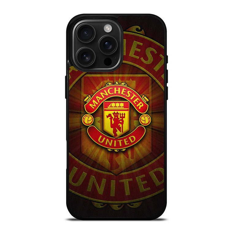 MANCHESTER UNITED METAL LOGO iPhone 16 Pro Max Case Cover