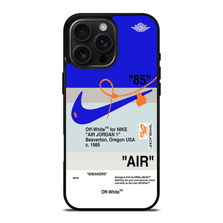 NIKE AIR JORDAN 1 OFF WHITE BLUE iPhone 16 Pro Max Case Cover NIKE AIR JORDAN 1 OFF WHITE BLUE iPhone 16 Pro Max Case Cover