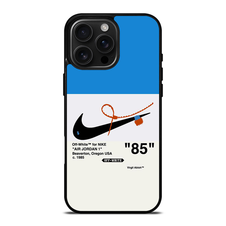 NIKE AIR JORDAN 1OFF WHITE BLUE iPhone 16 Pro Max Case Cover NIKE AIR JORDAN 1OFF WHITE BLUE iPhone 16 Pro Max Case Cover