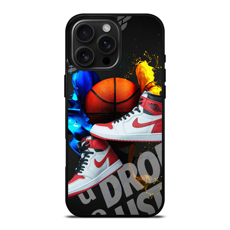 NIKE AIR JORDAN SPLASHED SNEAKERS iPhone 16 Pro Max Case Cover NIKE AIR JORDAN SPLASHED SNEAKERS iPhone 16 Pro Max Case Cover