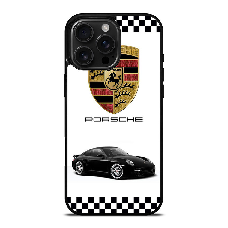 PORSCHE 911 CHECKERED EMBLEM iPhone 16 Pro Max Case Cover PORSCHE 911 CHECKERED EMBLEM iPhone 16 Pro Max Case Cover