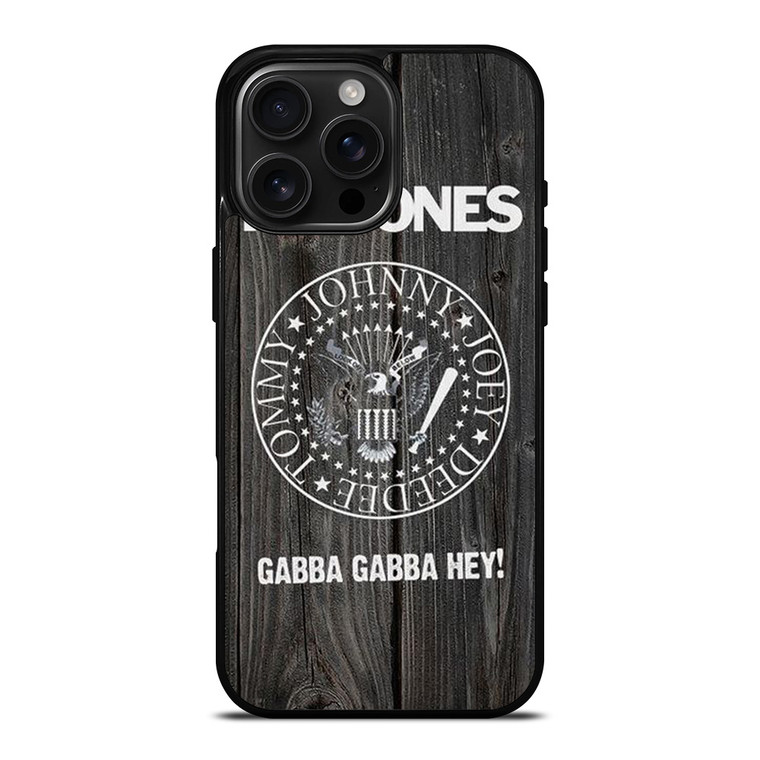 RAMONES BAND WOOD BADGE iPhone 16 Pro Max Case Cover
