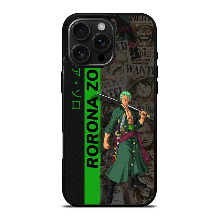 RORONA ZORO ANIME MANGA iPhone 16 Pro Max Case Cover