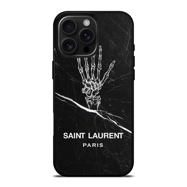 SAINT LAURENT PARIS SKELETON LOGO iPhone 16 Pro Max Case Cover