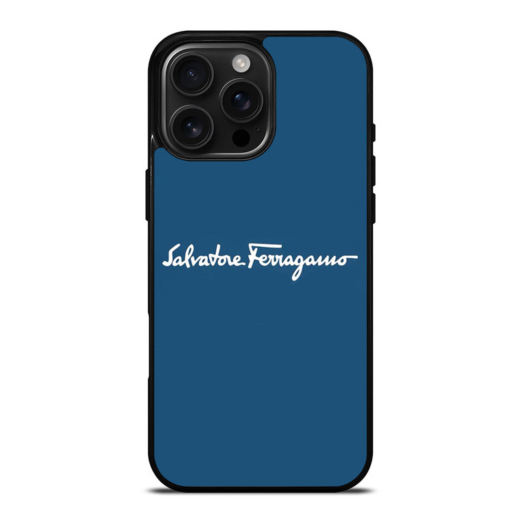 SALVATORE FERRAGAMO BLUE LOGO iPhone 16 Pro Max Case Cover