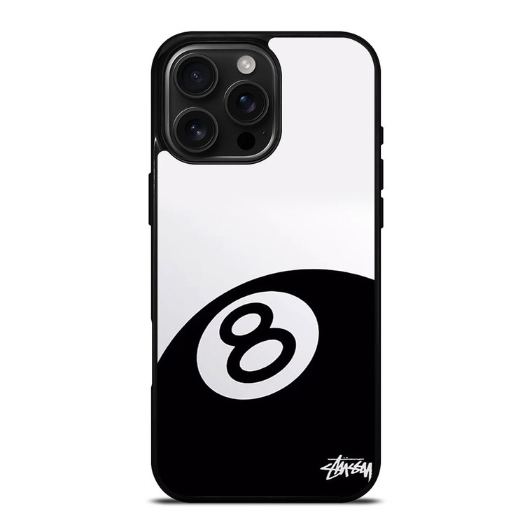 STUSSY 8 BALL BLACK iPhone 16 Pro Max Case Cover