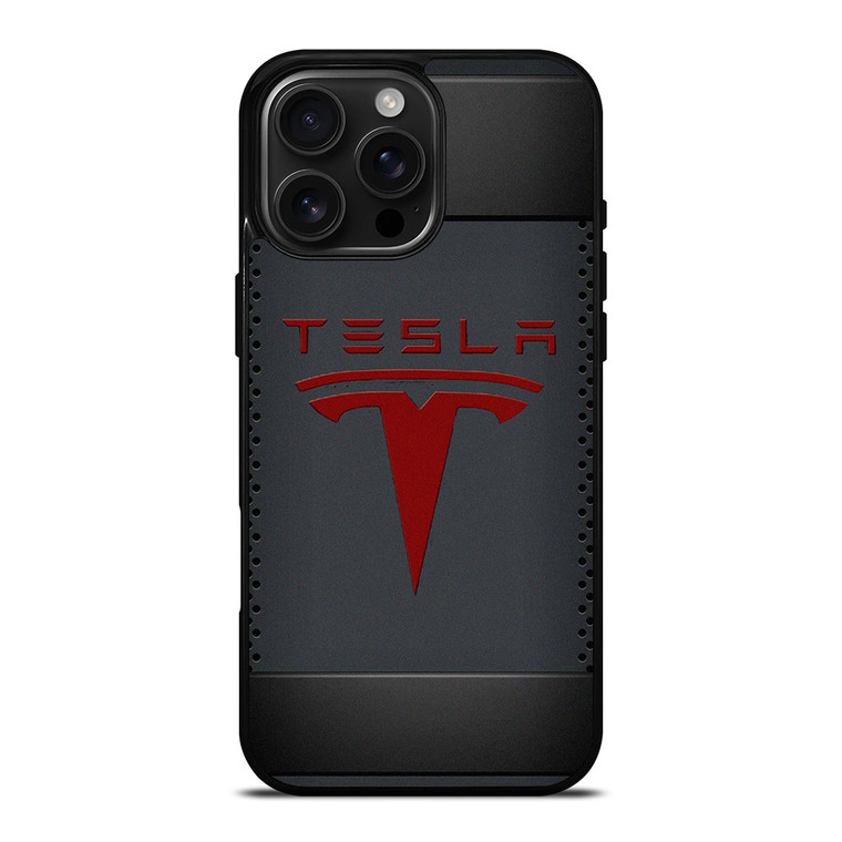 TESLA METAL CARBON LOGO iPhone 16 Pro Max Case Cover
