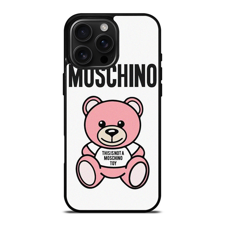 THIS IS NOT MOSCHINO TOY BEAR PINK iPhone 16 Pro Max Case Cover THIS IS NOT MOSCHINO TOY BEAR PINK iPhone 16 Pro Max Case Cover