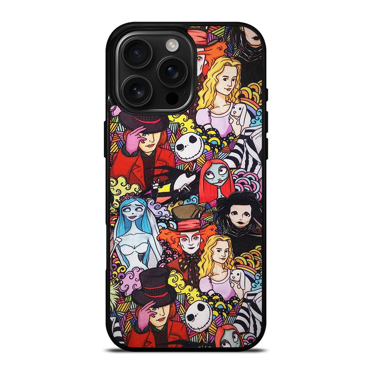 TIM BURTON HORROR MOVIE COLLAGE iPhone 16 Pro Max Case Cover