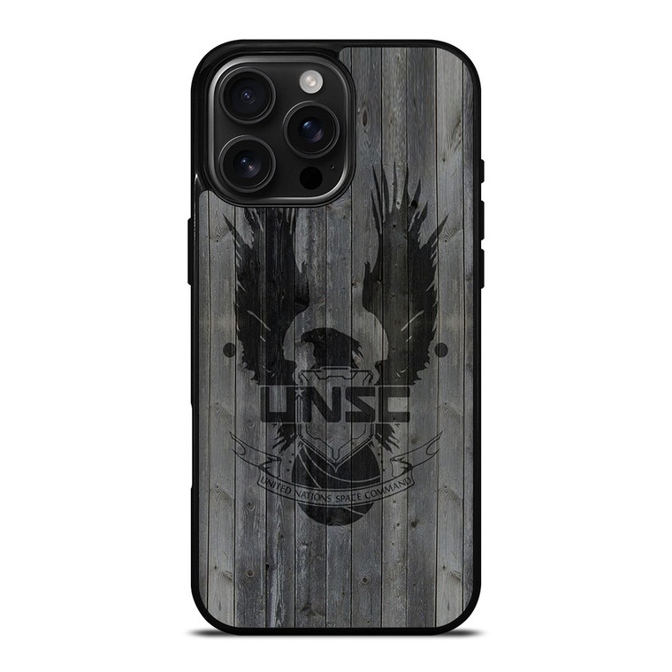 UNITED NATIONS SPACE COMMAND WOOD LOGO iPhone 16 Pro Max Case Cover