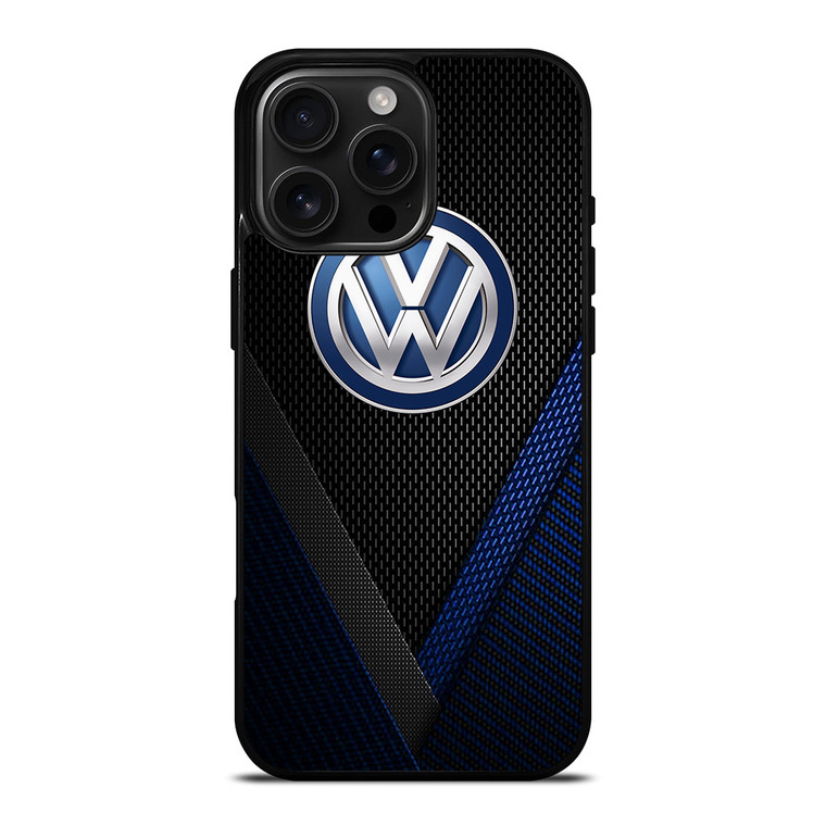 VW VOLKSWAGEN BLUE CARBON EMBLEM iPhone 16 Pro Max Case Cover
