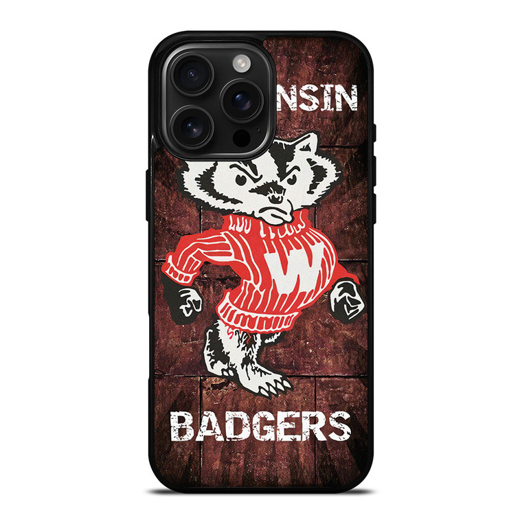 WISCONSIN BADGERS RUSTY SYMBOL iPhone 16 Pro Max Case Cover WISCONSIN BADGERS RUSTY SYMBOL iPhone 16 Pro Max Case Cover