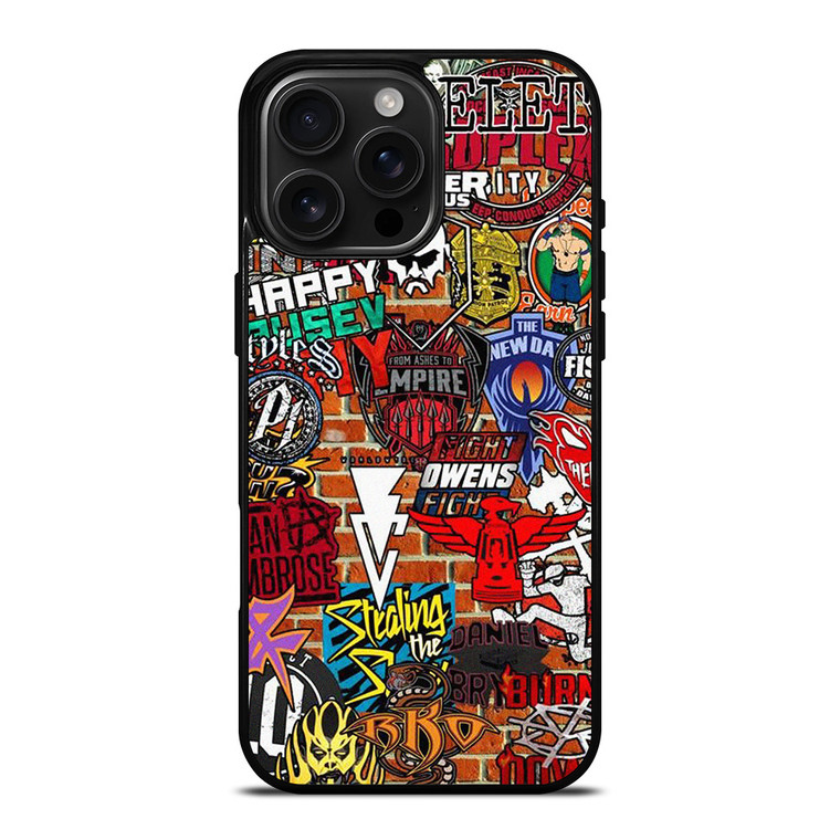 WWE WRESTLING SHIELD SYMBOL COLLAGE iPhone 16 Pro Max Case Cover